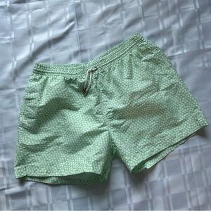 Heron Harbourdashery Mint Green Daisy Print Volley Swim Shorts with Mesh Liner